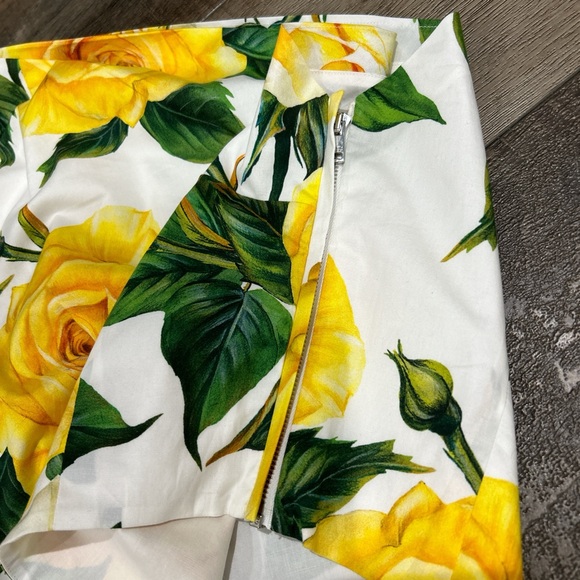Dolce & Gabbana one shoulder yellow rose floral print top - Picture 5 of 8